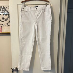 Talbots Women's Simply Flattering 5-Pocket Boyfriend White Jeans Size 10